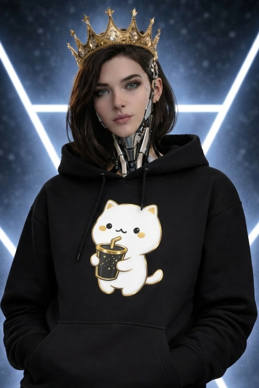 Felpa con cappuccio Zelyor Statement Nera